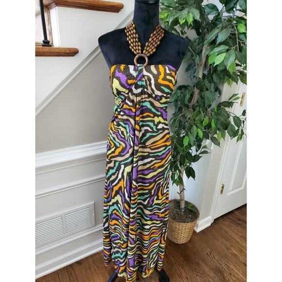 Just Love Dresses & Skirts - Just Love Women Multicolor Polyester Halter Neck Off Shoulder Long Maxi Dress S